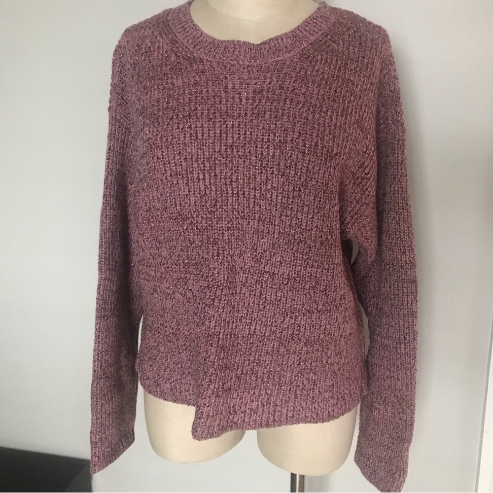 Rag & bone jubilee rose metallic crew neck sweater size L